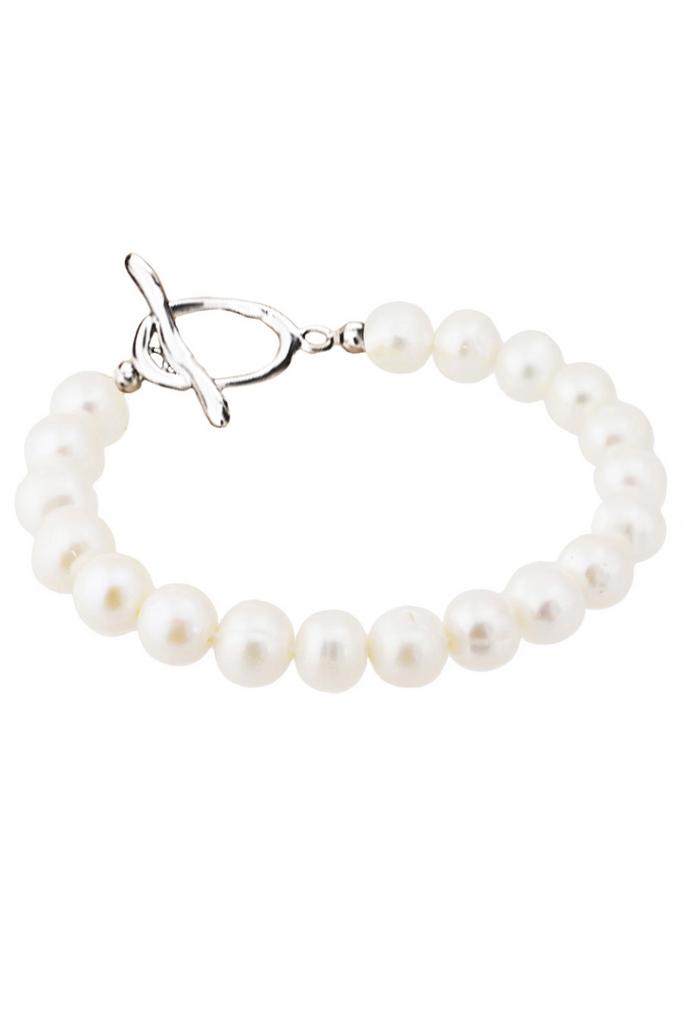 Браслет Maldives из натурального жемчуга на замочке Серебристый