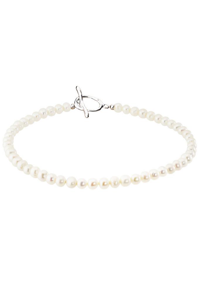 Колье Maldives из натурального жемчуга на замочке Серебристый