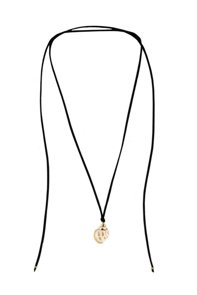 Колье Cord Shell с подвеской-ракушкой на замшевом шнуре