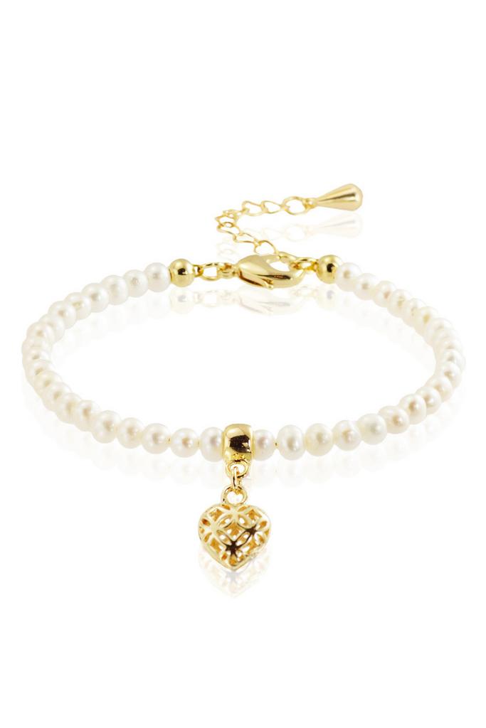 Браслет Miniature Pearl Love из миниатюрного жемчуга с подвеской "Сердце"
