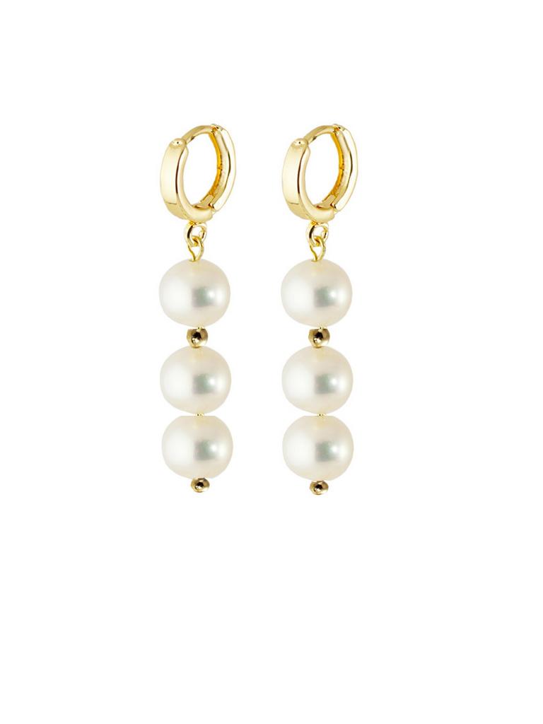 Серьги Forever Pearl из натурального жемчуга и гематита