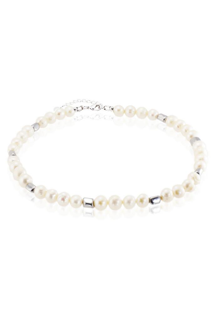 Чокер Forever Pearl из натурального жемчуга и гематита Серебристый