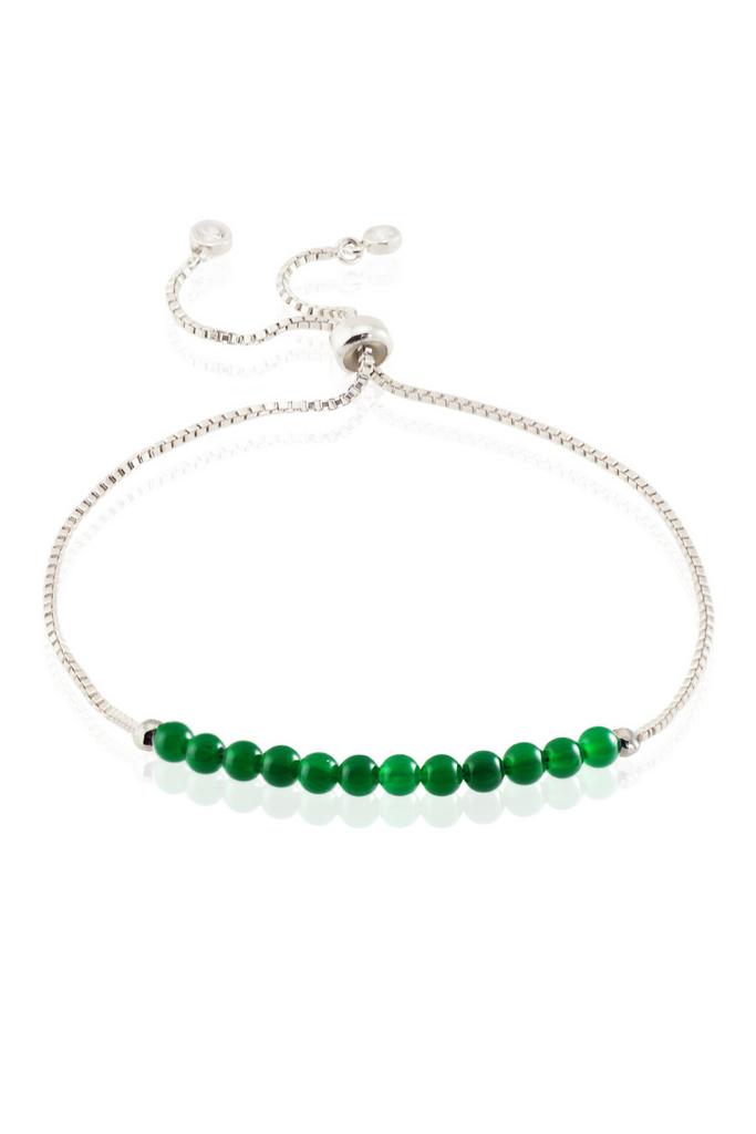 Браслет Miniature Emerald Chain из изумрудного агата на цепочке