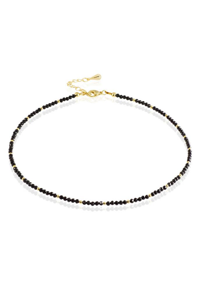 Чокер Body Black из миниатюрной черной шпинели в ювелирной огранке