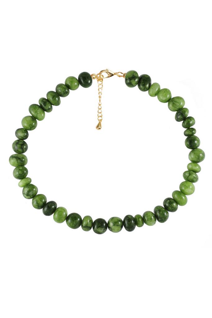 Бусы Caramel Green из зеленого агата