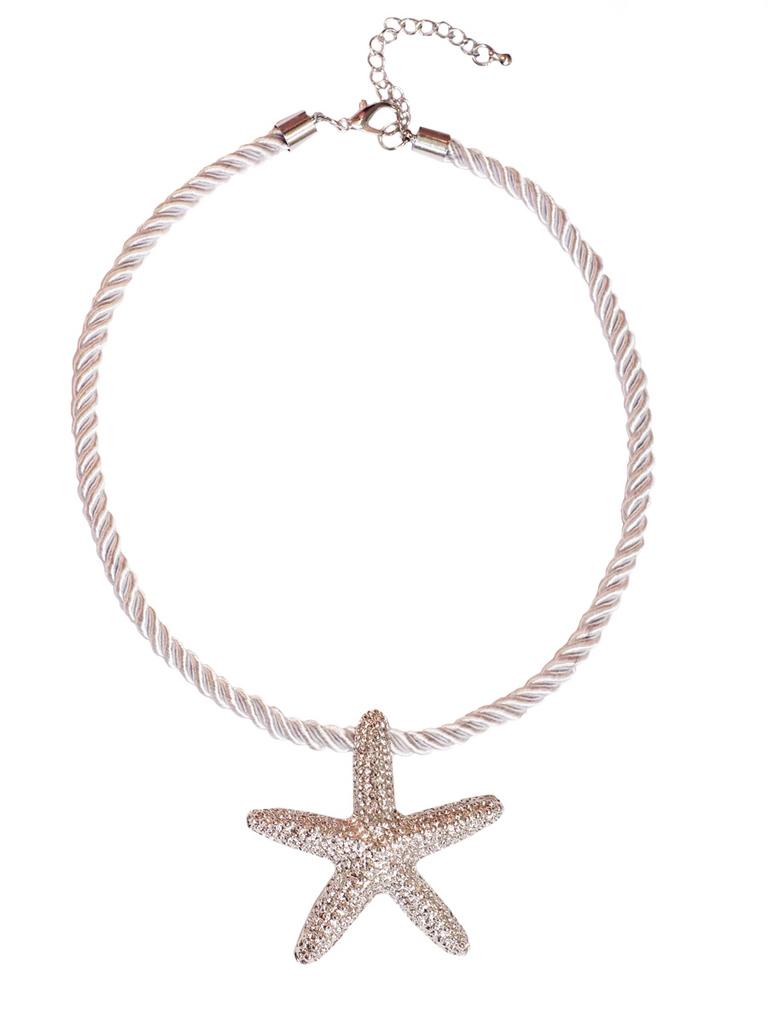Колье Maldives Starfish Silver с подвеской Морская звезда на шелковом шнурке