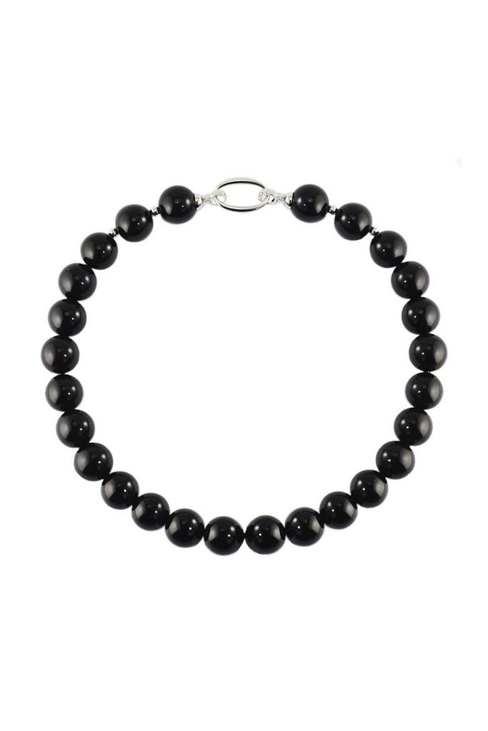 Бусы Forever Black из природного черного агата