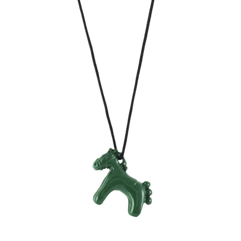 Колье с подвеской Konik из керамики на текстильном шнуре (Green)