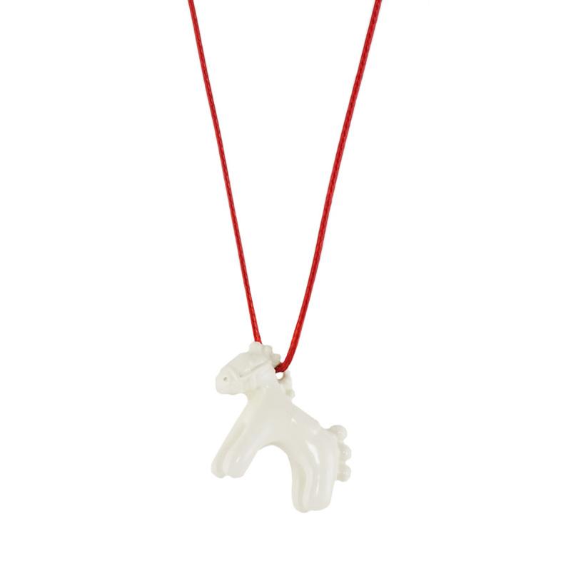 Колье с подвеской Konik из керамики на текстильном шнуре (White)