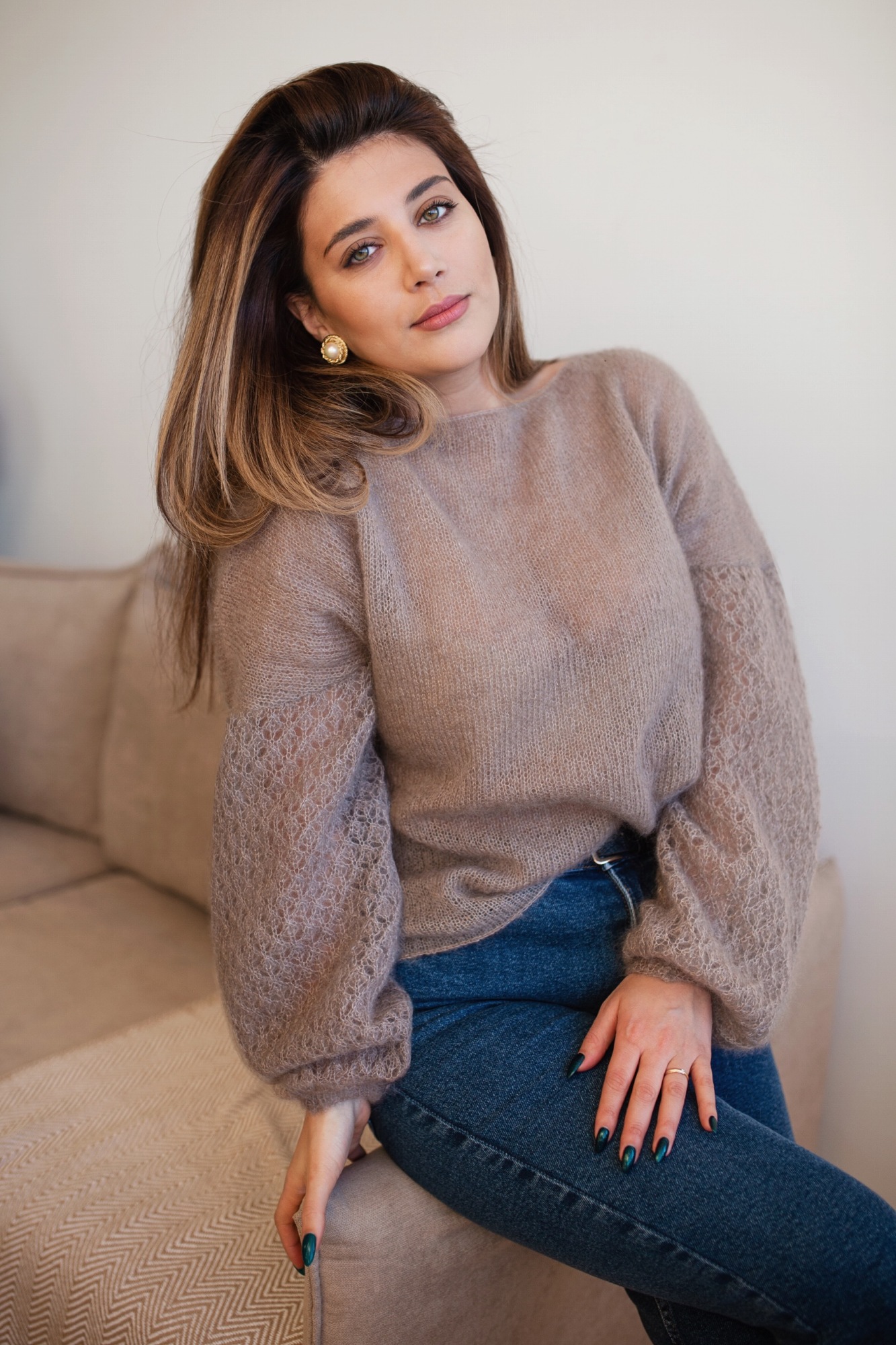 Свитер "Ажур" капучино