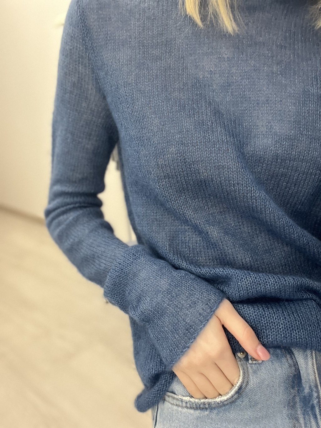 Водолазка мохеровая с горлом джинс