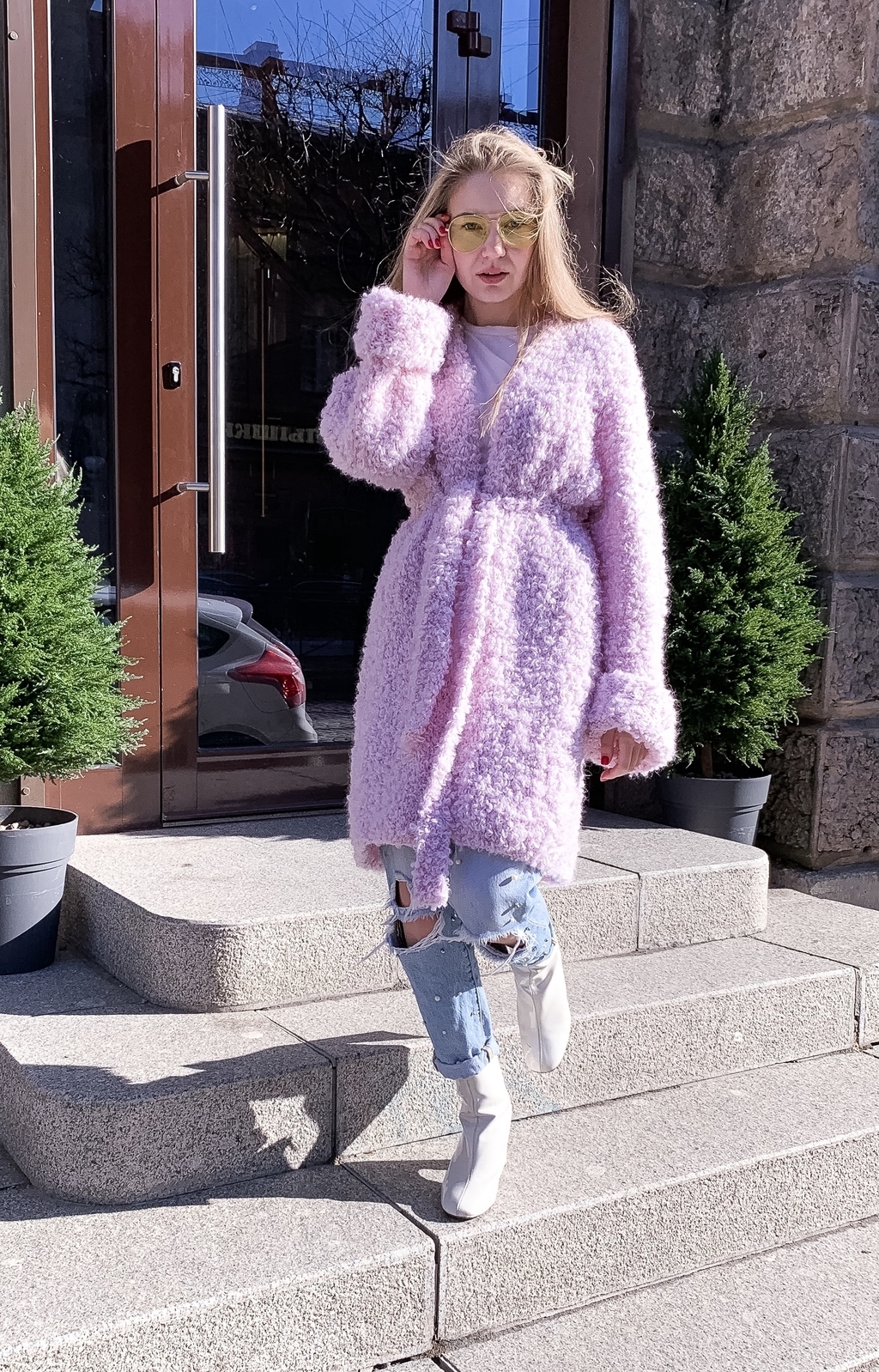 Кардиган "Букле" орхидея