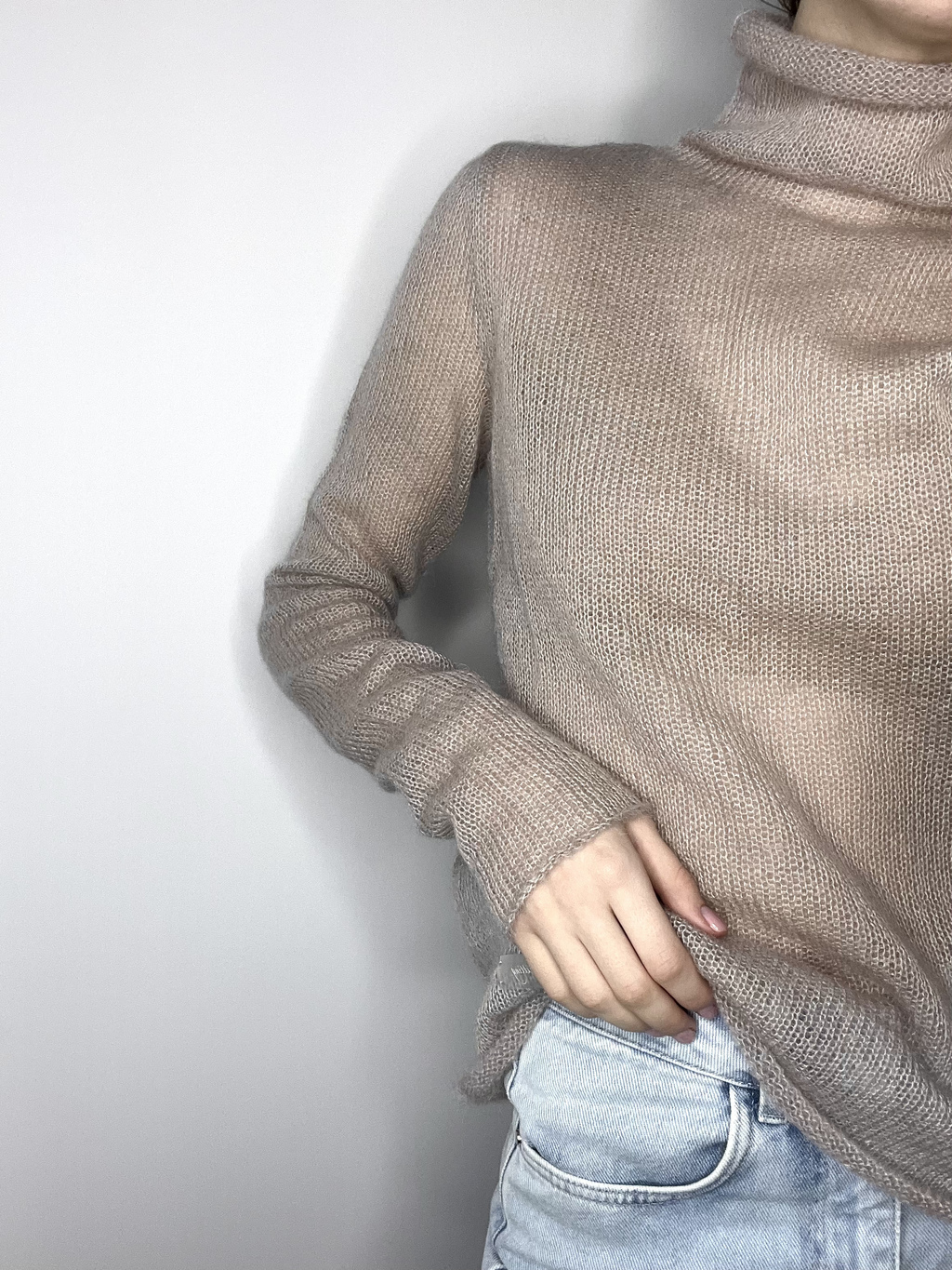 Водолазка мохеровая с горлом латте