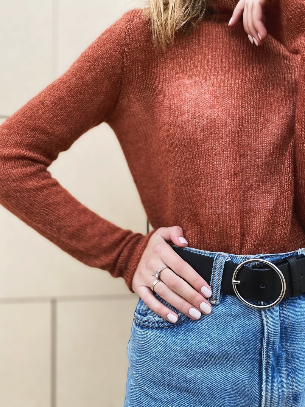 Водолазка мохеровая с горлом терракот