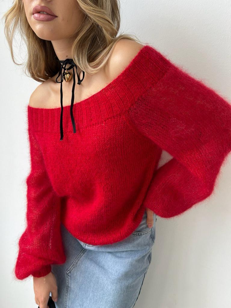 Свитер "Лотос" красный