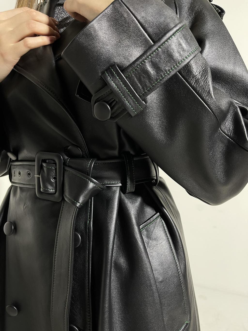 Кожаный тренч