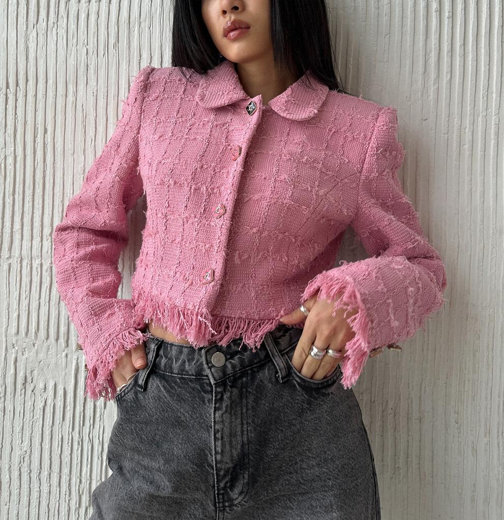 Пиджак розовый