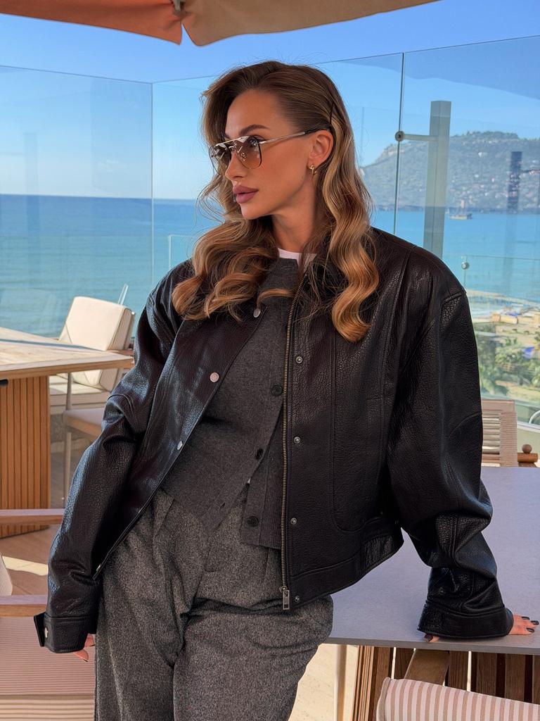 Кожаная куртка бомбер WESTERN