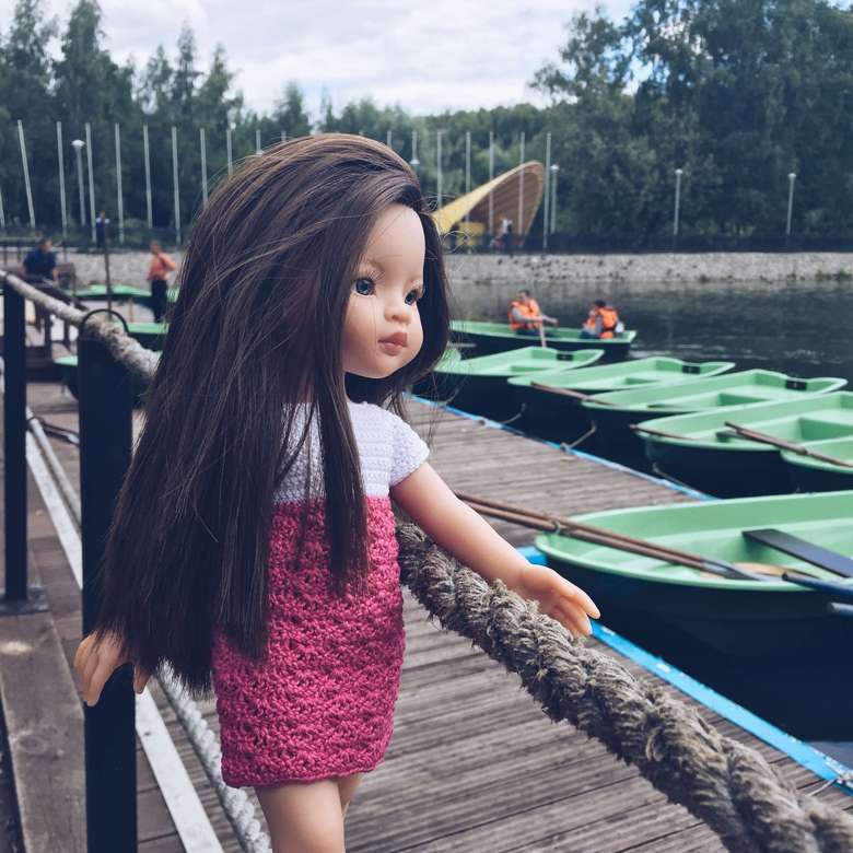 Knitted dress "Strawberry & Cream"