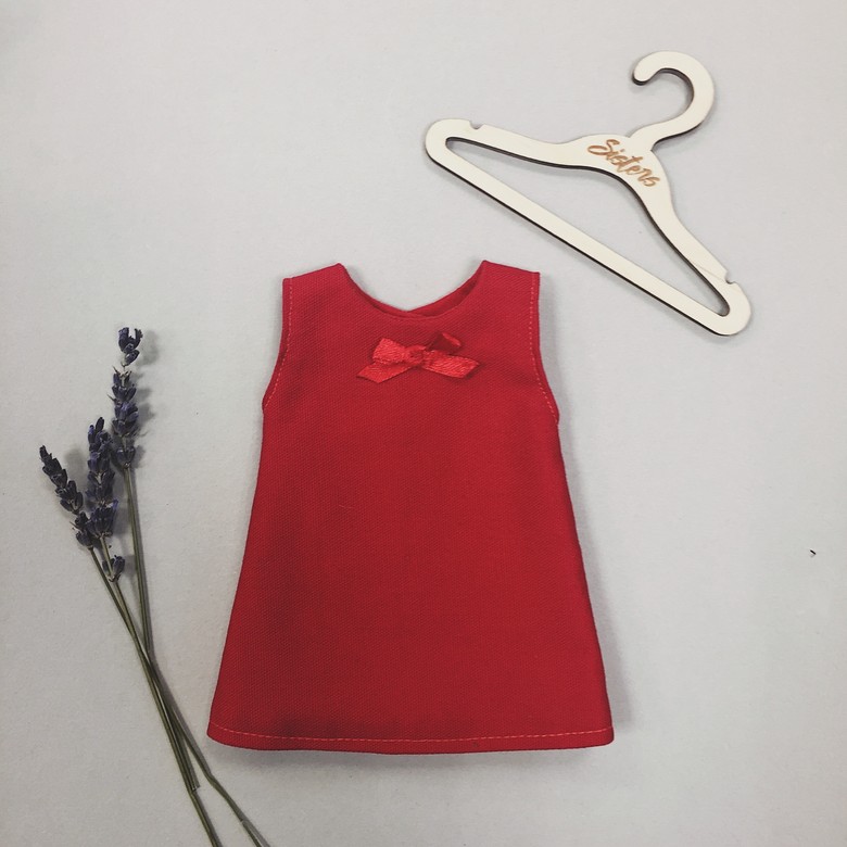 Linen red dress