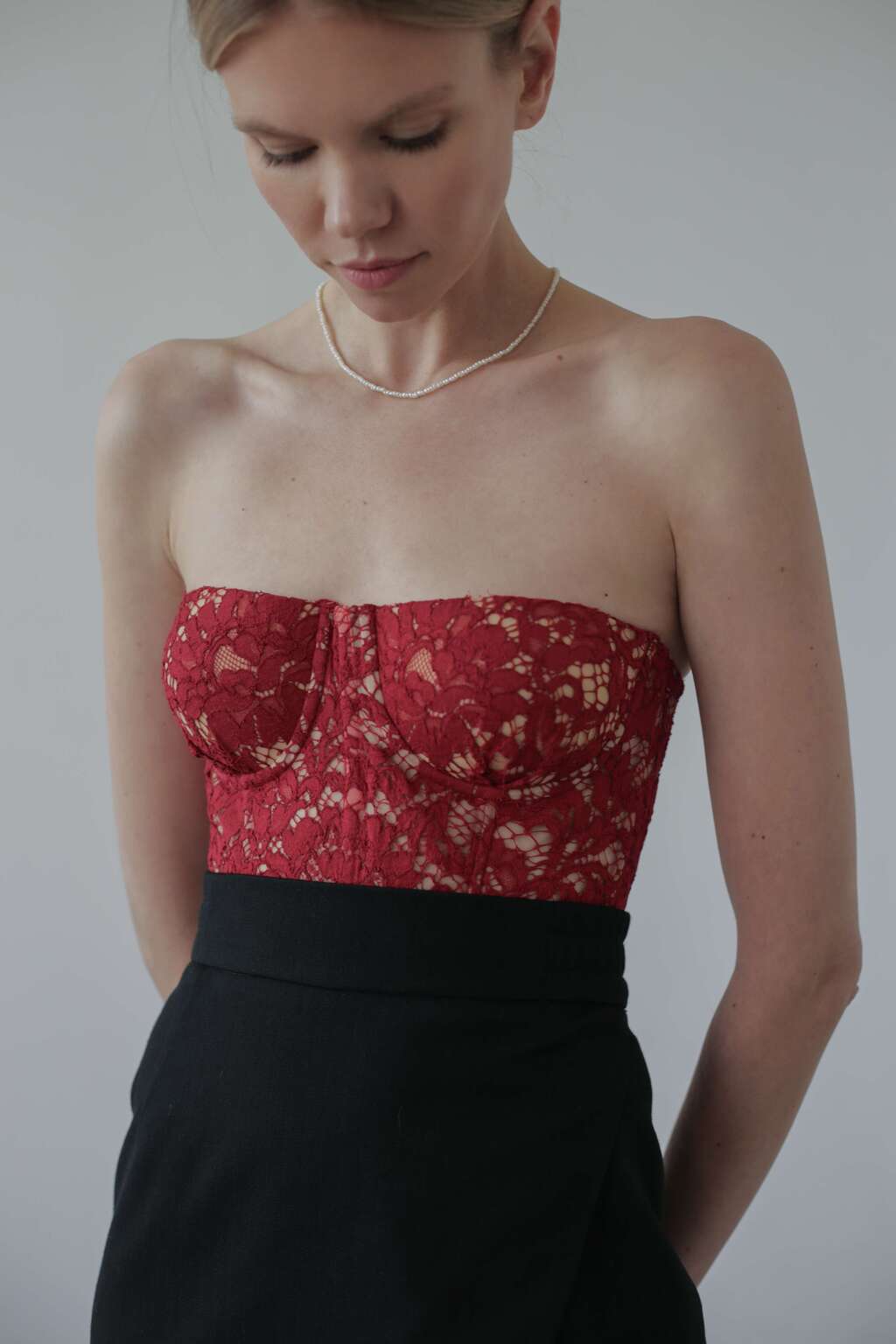 Корсет кружевной "Багровый закат"