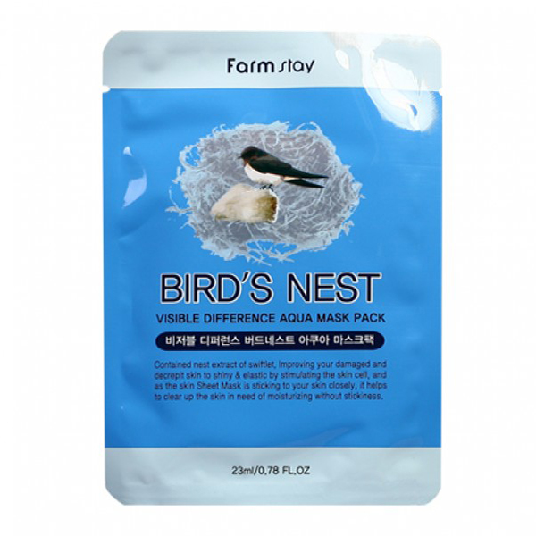 FarmStay Visible Difference Mask Sheet Birds Nest – маска тканевая с экстрактом ласточкиного гнезда