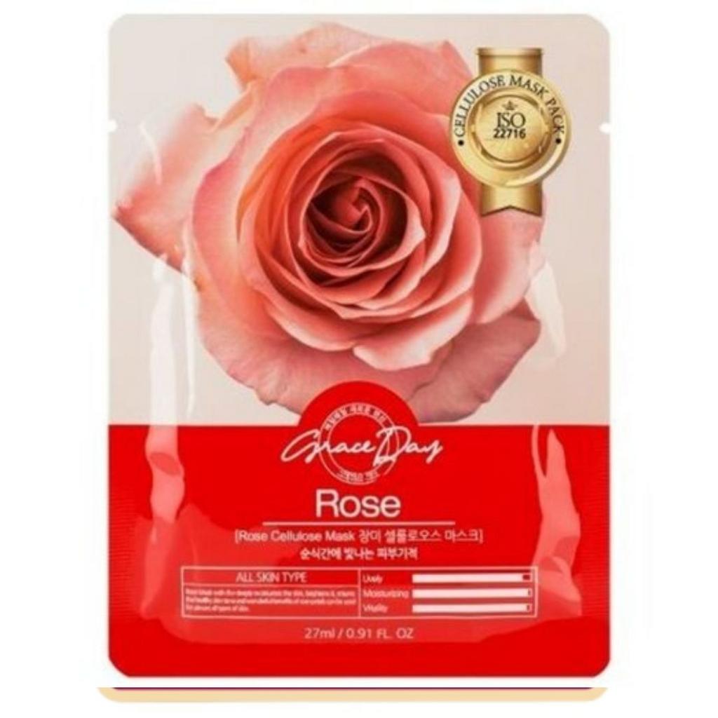 Тканевая маска с экстрактом розы Grace Day Rose Cellulose Mask