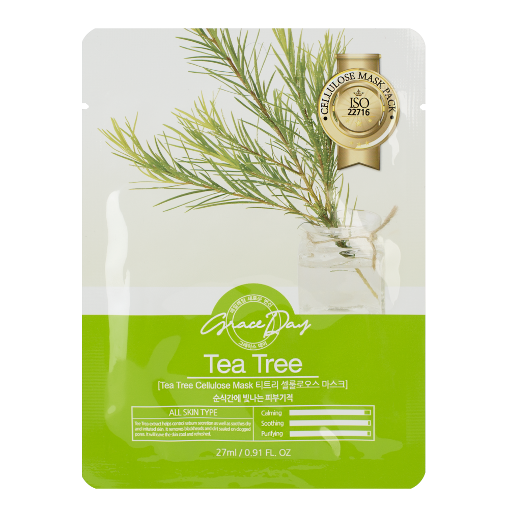 Тканевая маска с экстрактом чайного дерева Grace Day Tea Tree Cellulose Mask