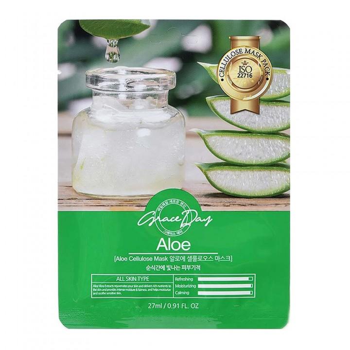 Тканевая маска с экстрактом алоэ Grace Day Aloe Cellulose Mask