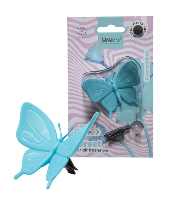 Дизайнерский аромадекор для дома и автомобиля FOREST BUTTERFLY | БАБОЧКА лазурно-голубая в блистере
