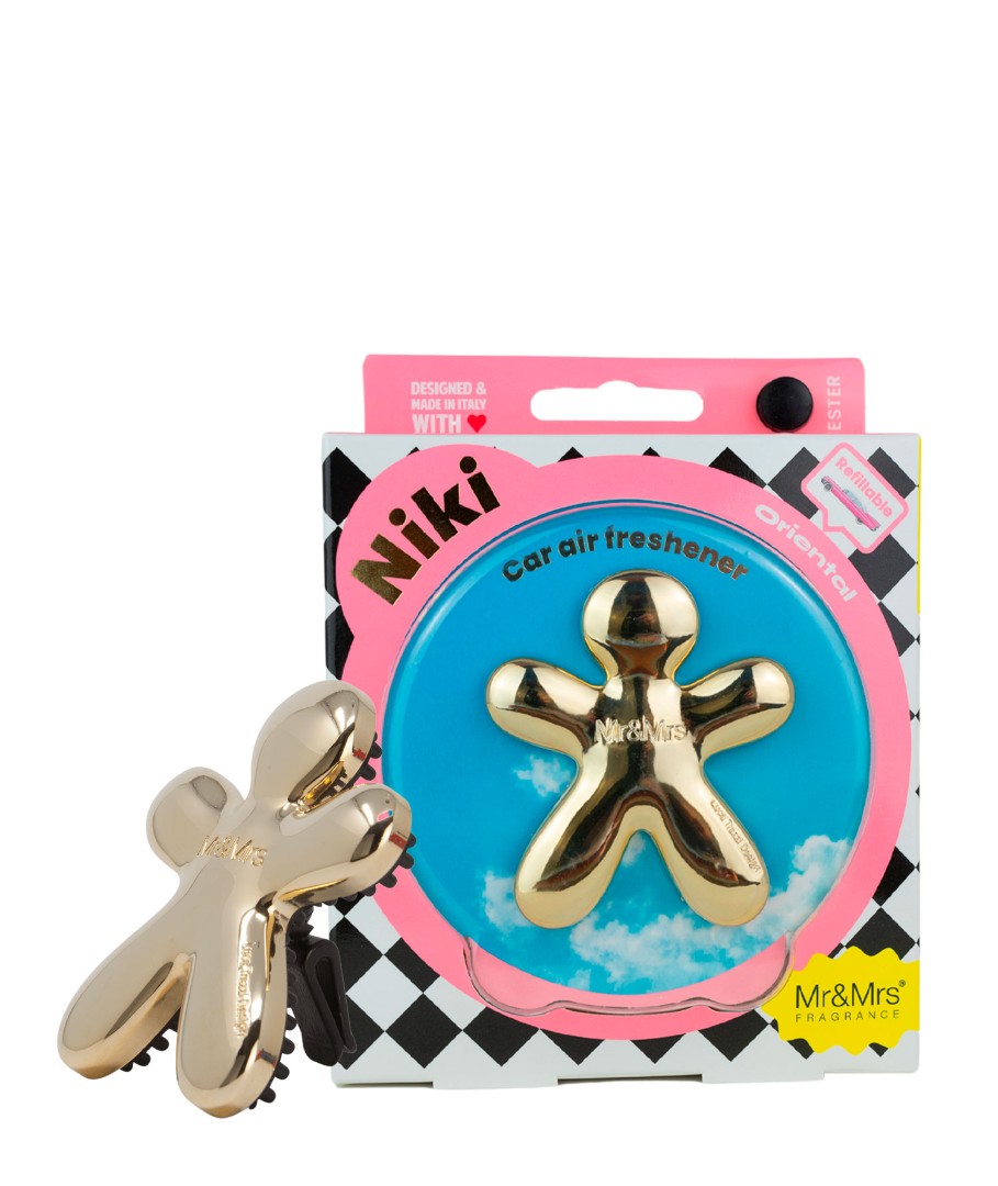 Дизайнерский ароматизатор для автомобиля NIKI ORIENTAL | ВОСТОЧНЫЙ золотистый металлик