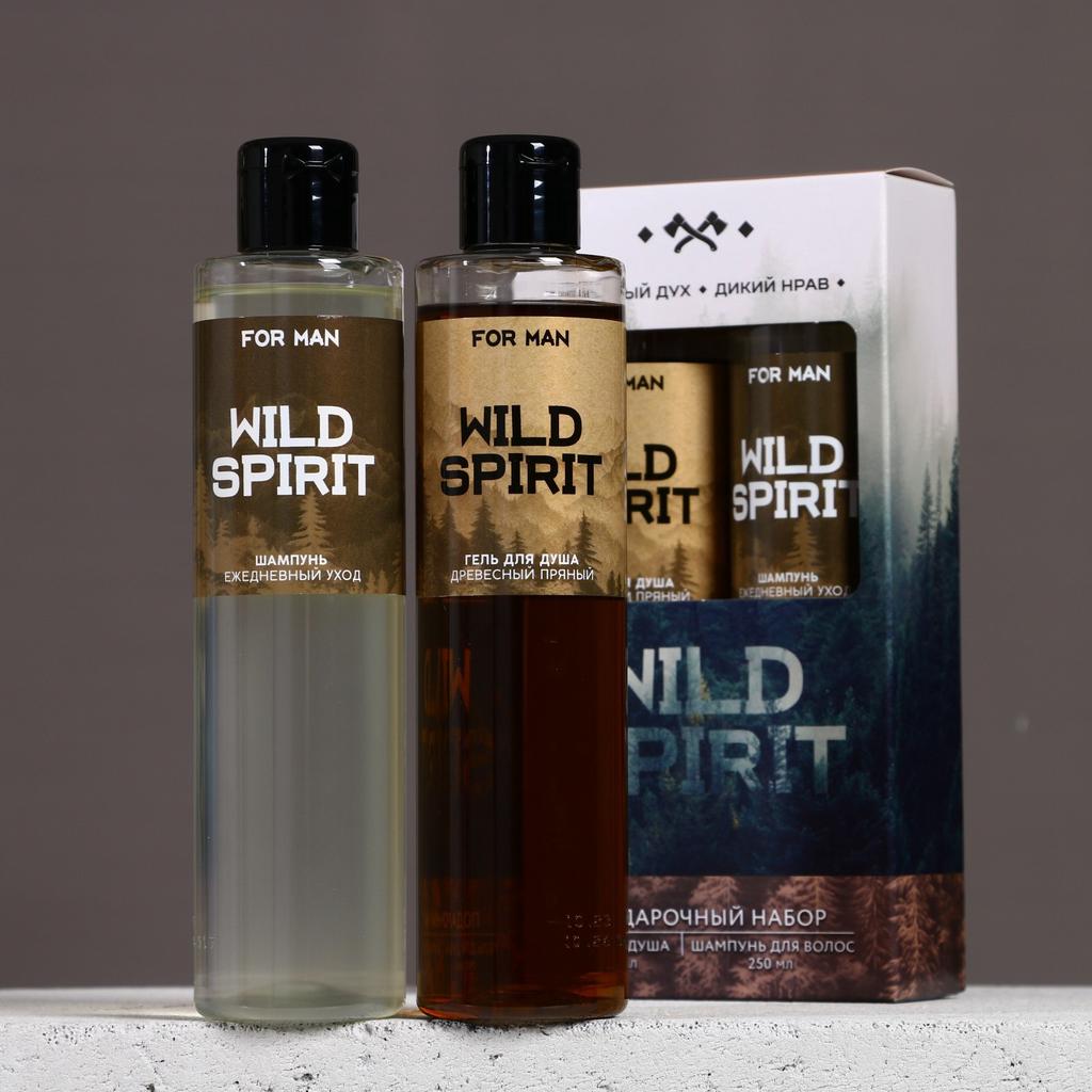 Подарочный набор косметики WILD SPIRIT, гель для душа 250 мл и шампунь для волос 250 мл, HARD LINE
