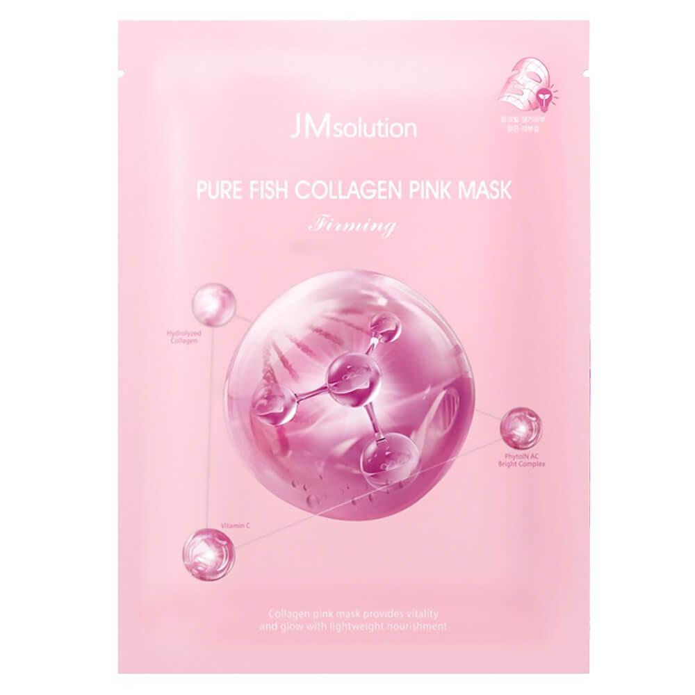 Укрепляющая маска с коллагеном для сияния кожи JMsolution Pure Fish Collagen Pink Mask