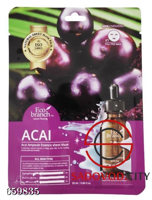 ECOBRANCH Ампульная тканевая маска с ягодами асаи, 25 мл