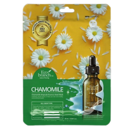 ECO BRANCH Chamomile Ампульная тканевая маска для лица (Ромашка), 25 мл