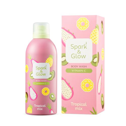 Spark&Glow Гель-пена для душа с ароматом тропических фруктов - Tropical mix body wash, 350мл