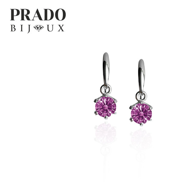Серьги "Solitaire"  Swarovski zirconia fancy purple