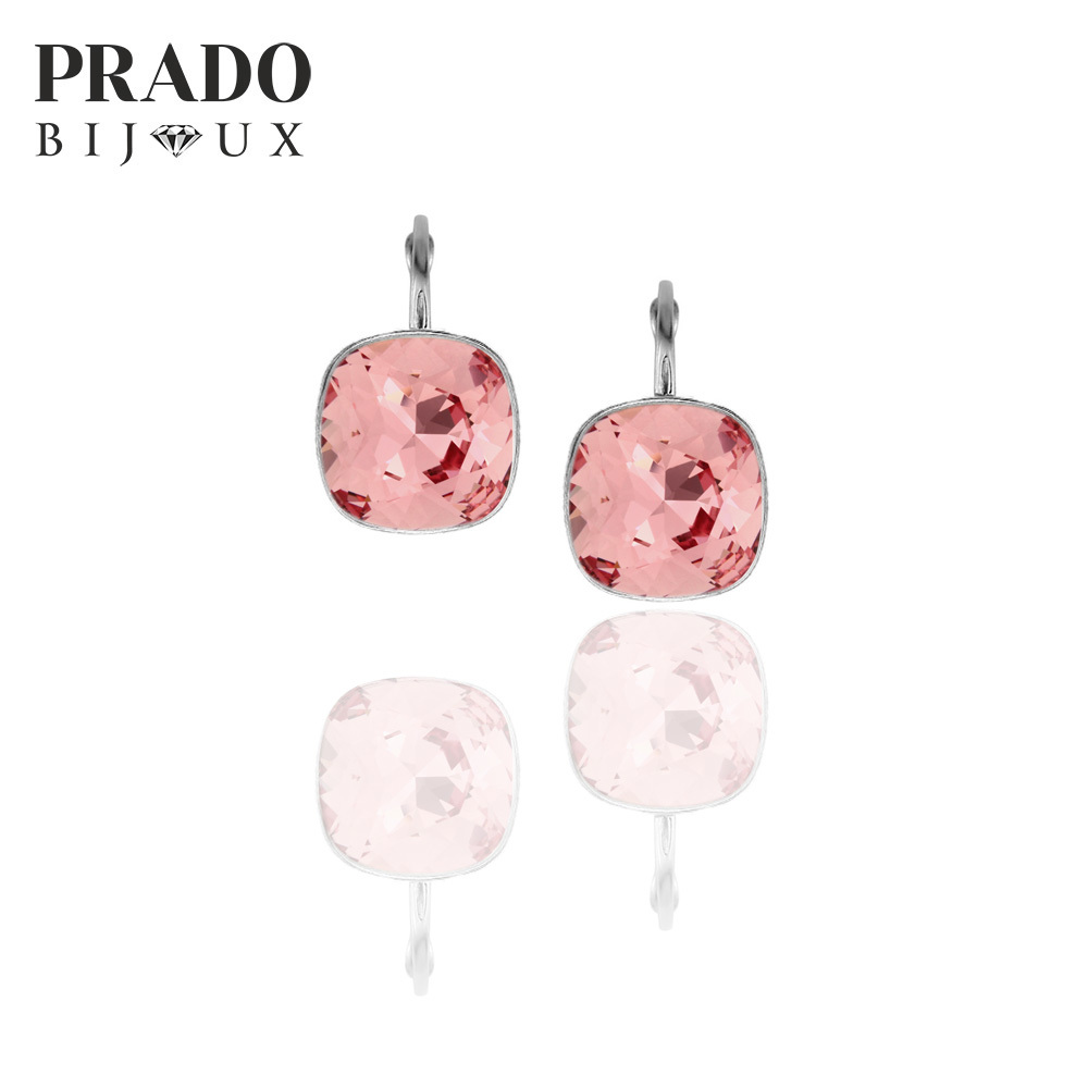 Серьги "Square  mini" rose peach