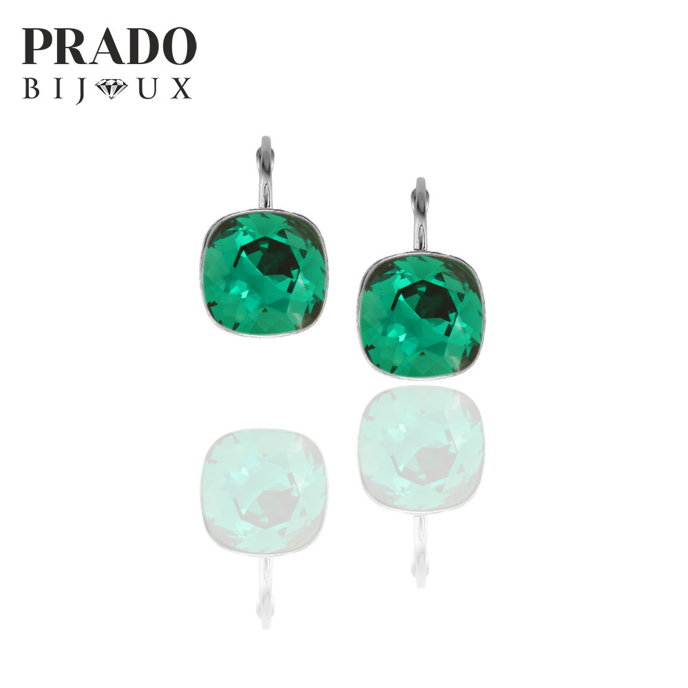 Серьги "Square  mini" emerald