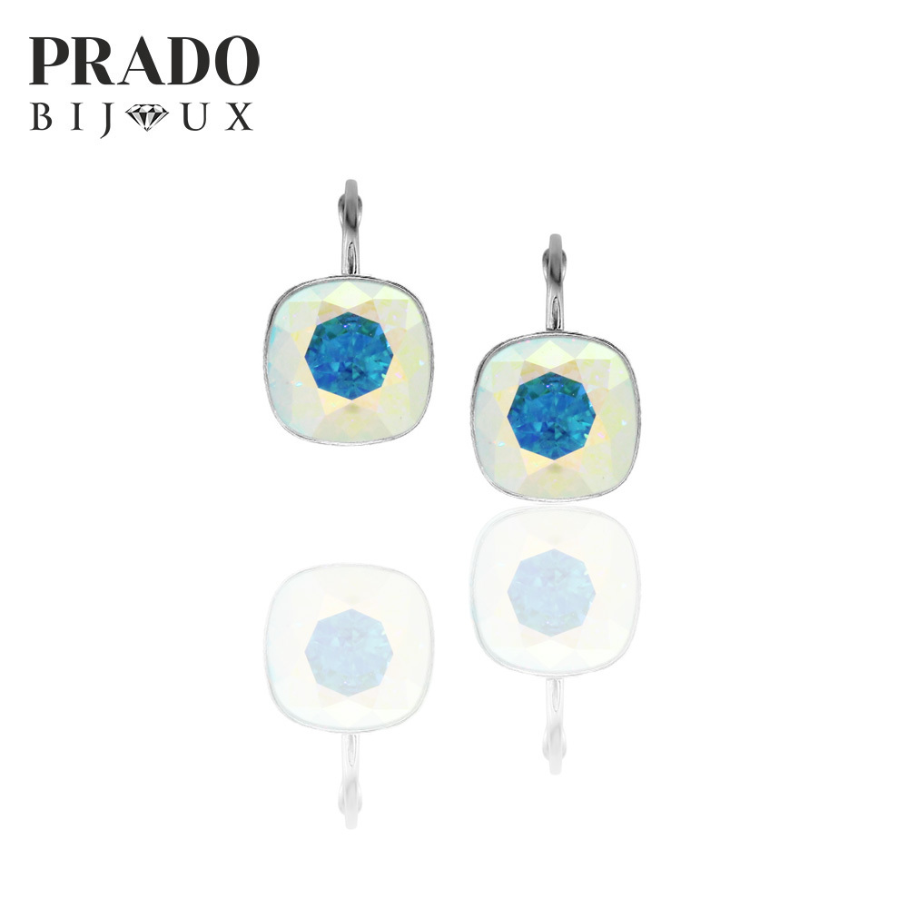 Серьги "Square  mini" crystal ab