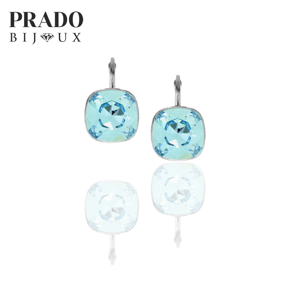Серьги "Square  mini" aqua