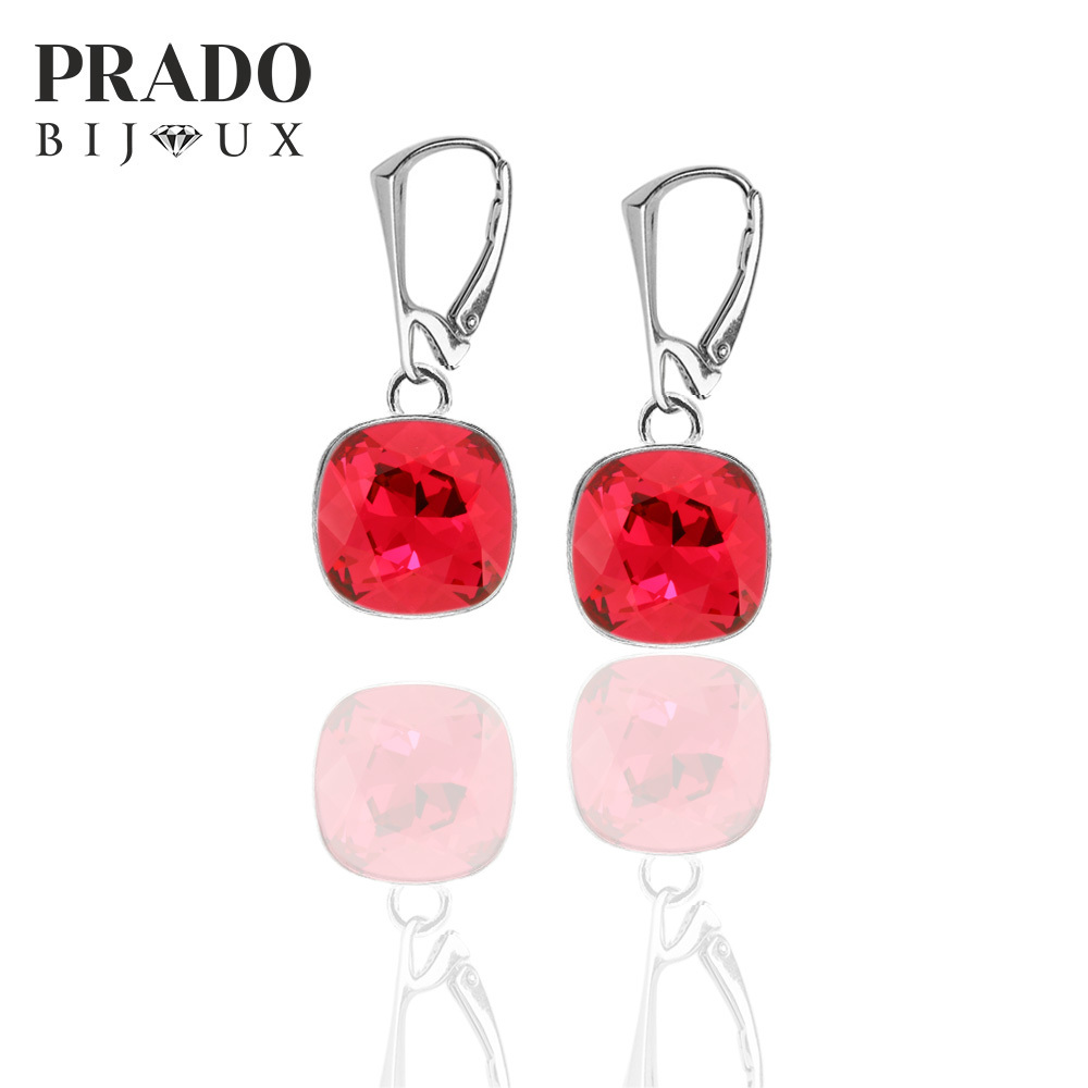 Серьги "Square  style" scarlet