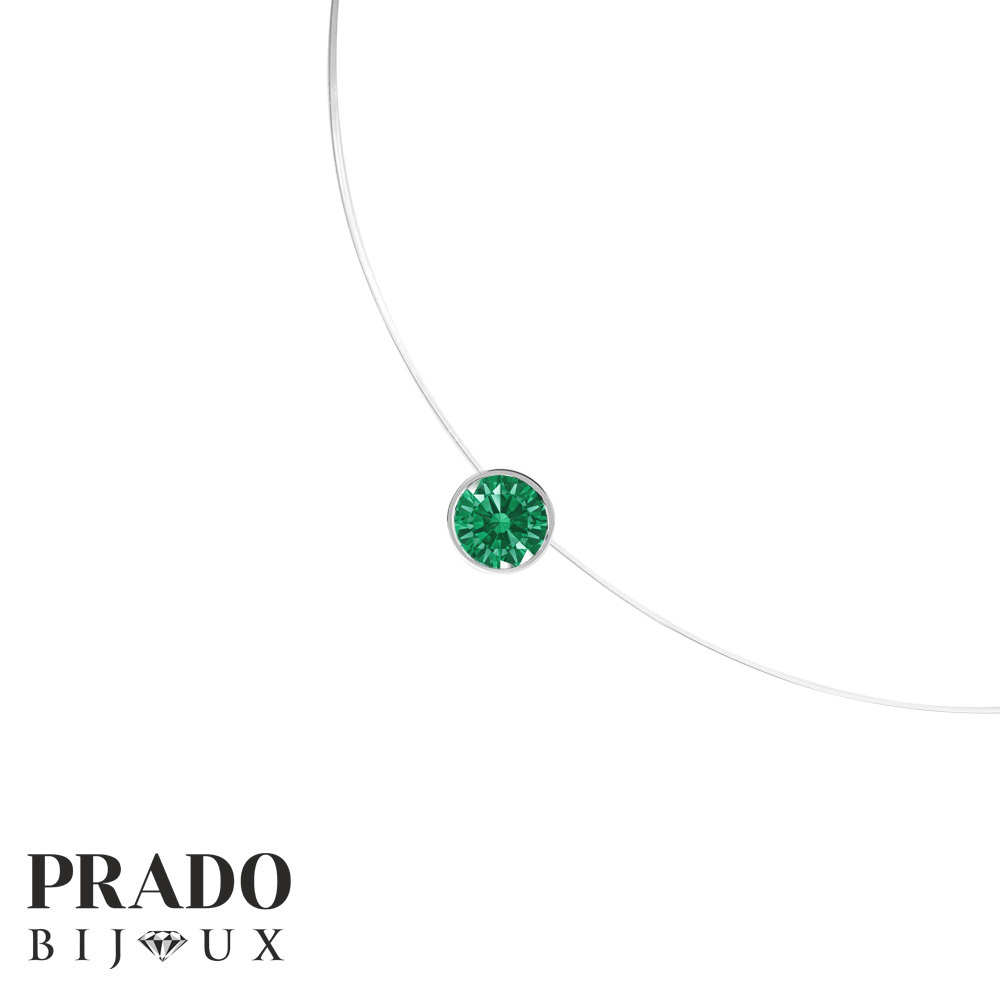 Чокер "Solitaire" Swarovski zirconia green