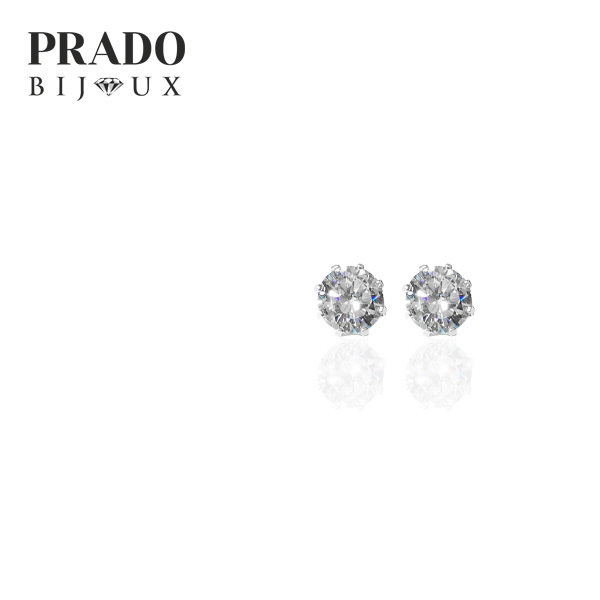 Пусеты "Solitaire" Swarovski zirconia classic