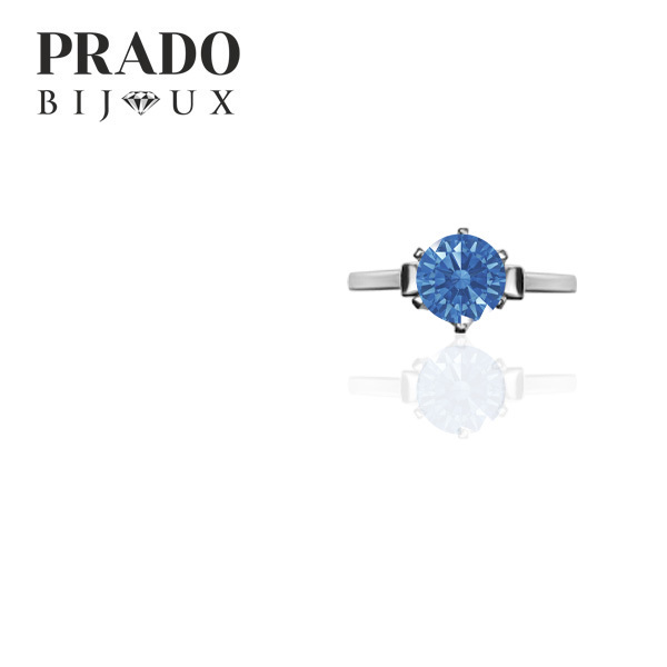 Кольцо "Solitaire" Swarovski zirconia blue