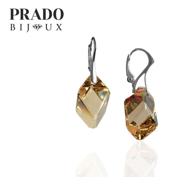 Серьги "Cube" golden shadow