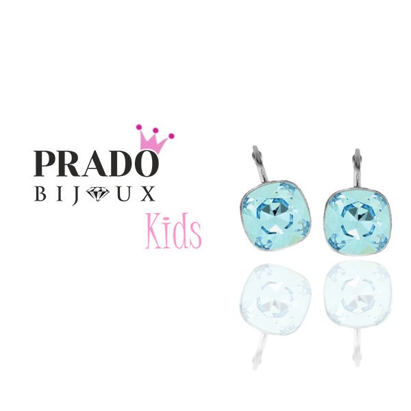 Серьги Square aquamarine