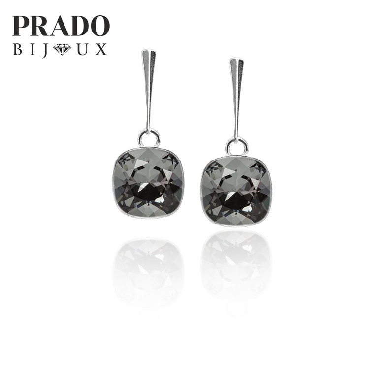 Серьги "Square  style" silver night