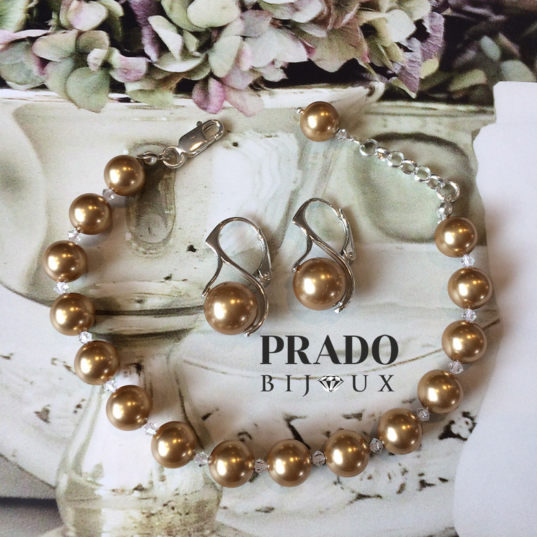 Сет серьги+браслет "Flawless" gold