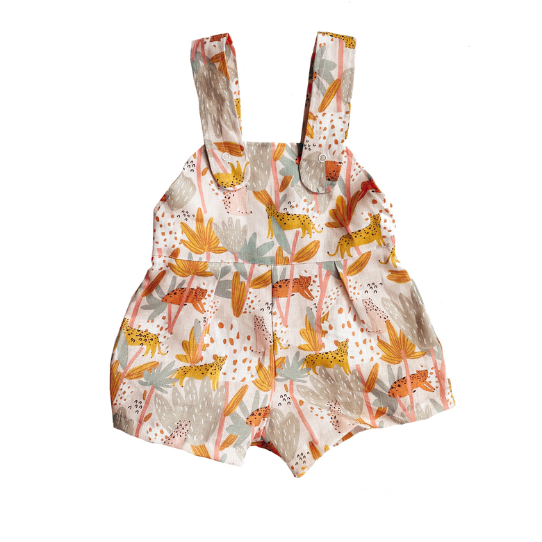 Leopards Linen Romper